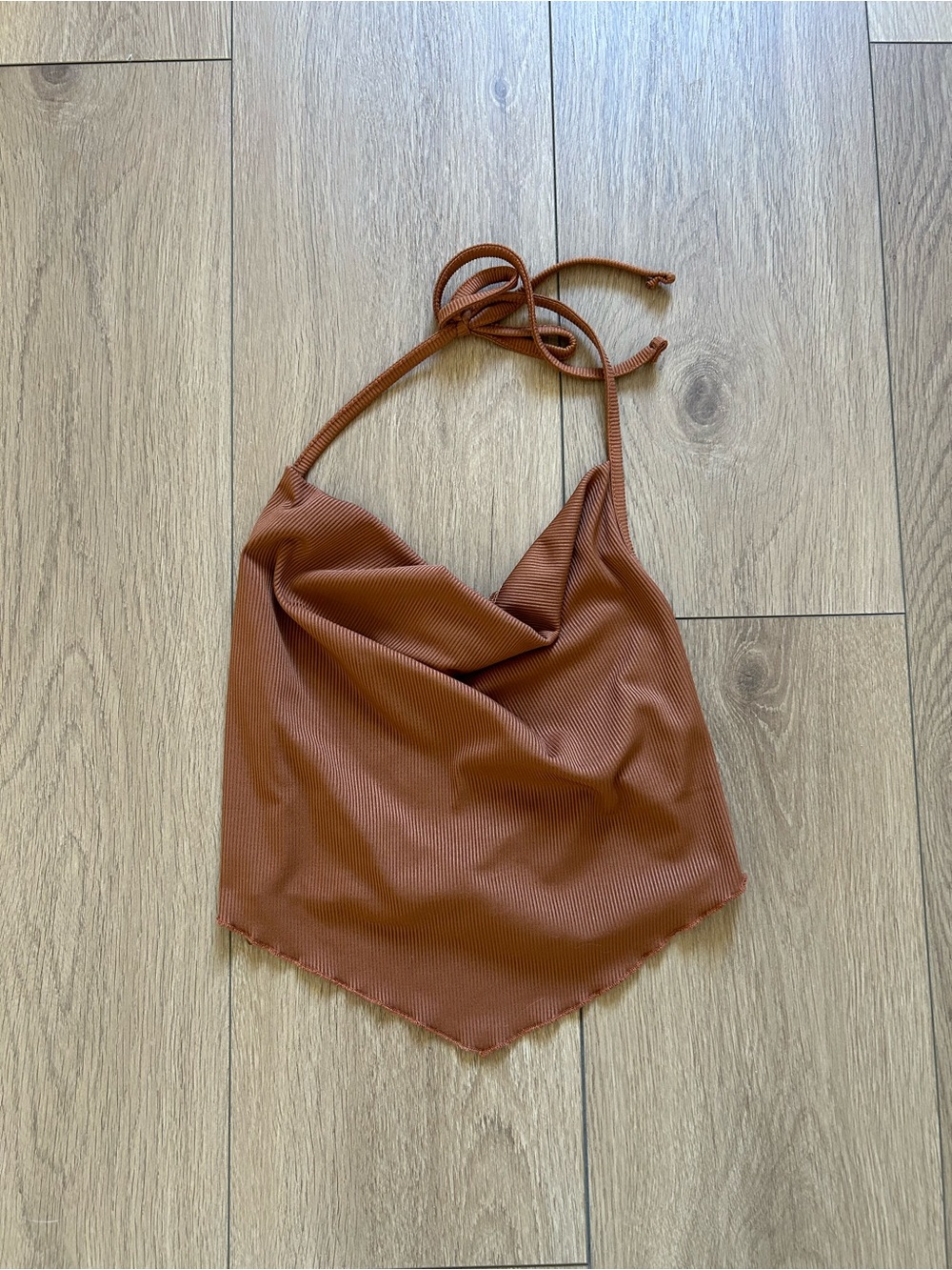 Women’s Halter Cowl Neck Top in Rust